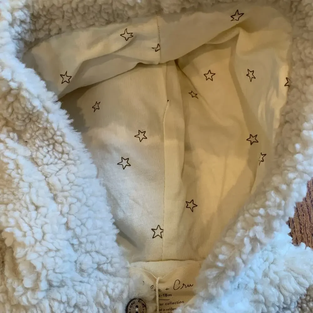 BNWT Rylee + Cru Sherpa Hooded Footy Jumpsuit | Cream | 12-18 months